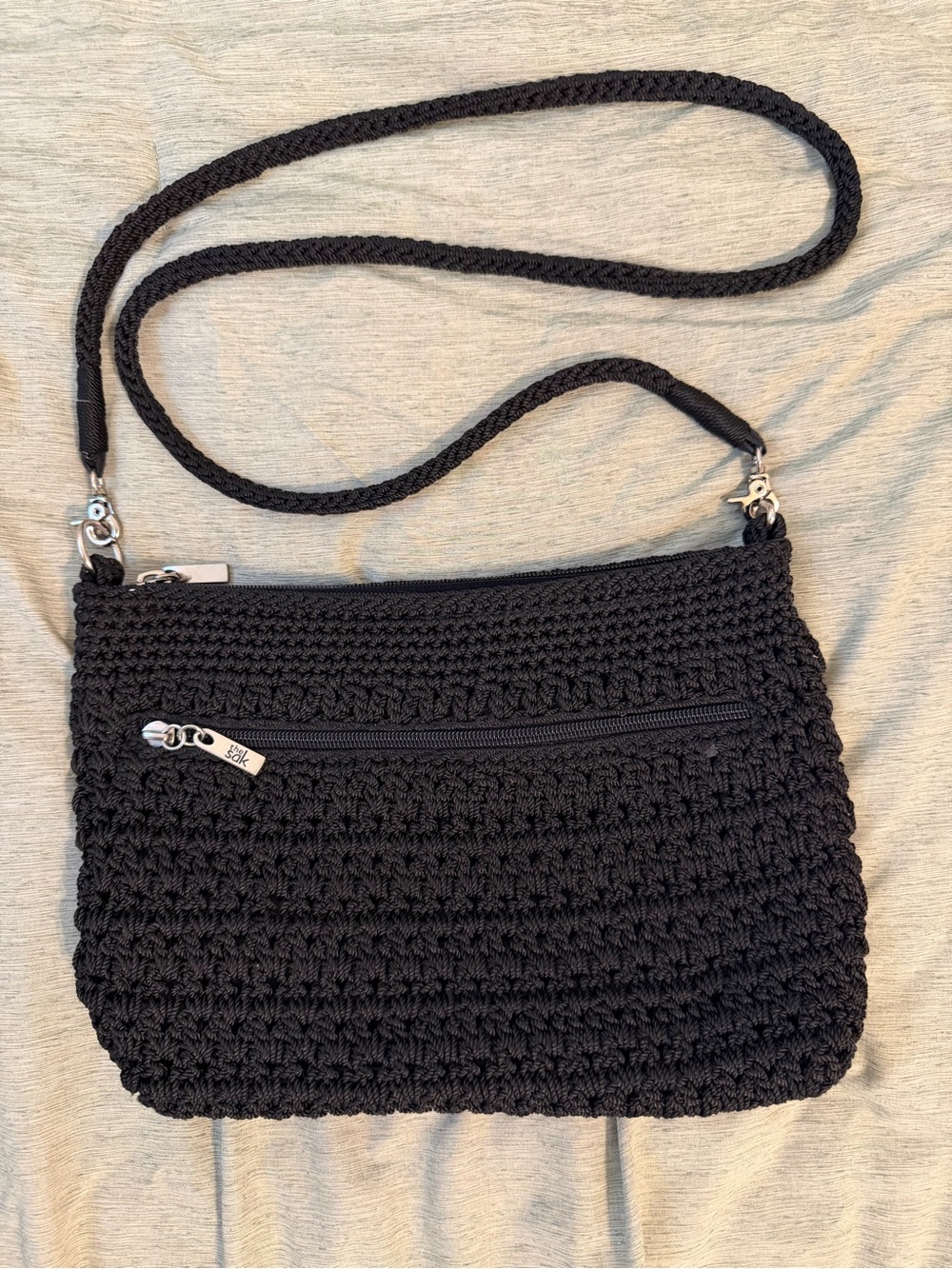 The Sak Black Crochet Crossbody Bag